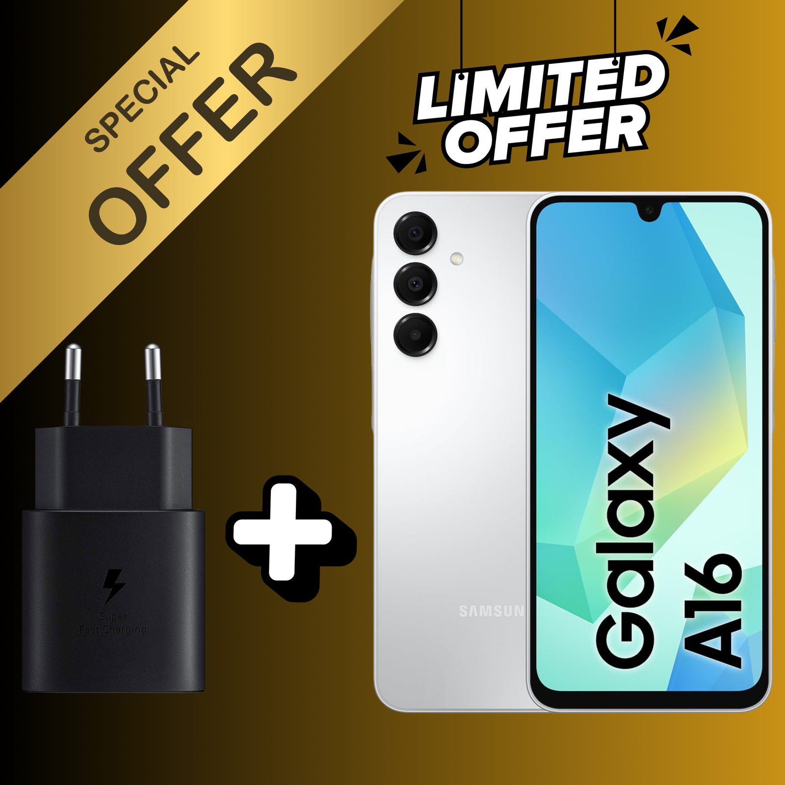 سامسونج جلاكسي A16 (8 جيجا رام + 256 جيجا) + شاحن أصلي 25 واط هدية - أفضل سعر في مصر 1 galaxy a16